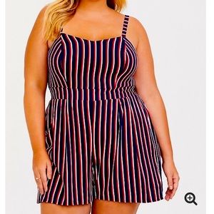 Torrid striped challis romper